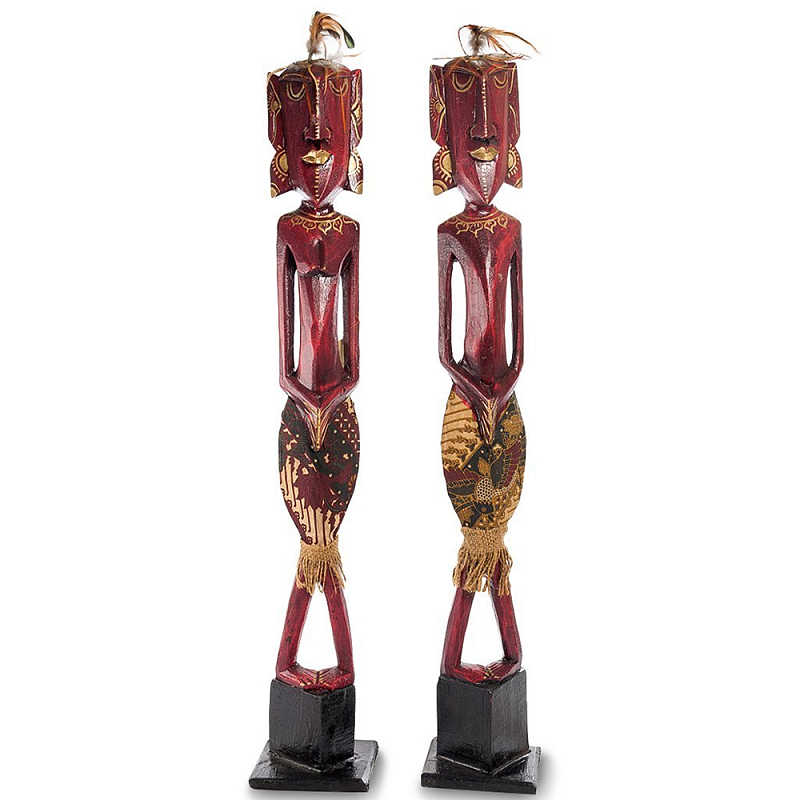   2-   Asmat Tall Red Statuettes      | Loft Concept 