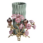 Ваза с птицами и цветами из фарфора с бронзовыми элементами Garden of Eden варинант исполнения - 1 | Loft Concept в Москве