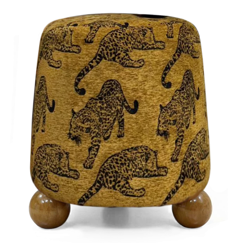 Пуф Wakonda с Круглыми ножками Коричневый орнамет Коричневый в Москве | Loft Concept 