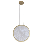 Светодиодный подвесной светильник круглой формы с металлической рамой золотого цвета Marble Glow 47 варинант исполнения - 2 | Loft Concept в Москве