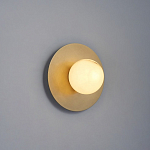 Бра круглое с плафоном из натурального камня на латунном основании Cryptocrystalline Stone варинант исполнения - 7 | Loft Concept в Москве