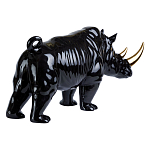 Статуэтка черный носорог с золотыми рогами Golden Horned Black Rhino варинант исполнения - 3 | Loft Concept в Москве