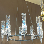 Люстра подвесная круглая с 8-ю цилиндрическими плафонами из стекла LIAISON варинант исполнения - 2 | Loft Concept в Москве