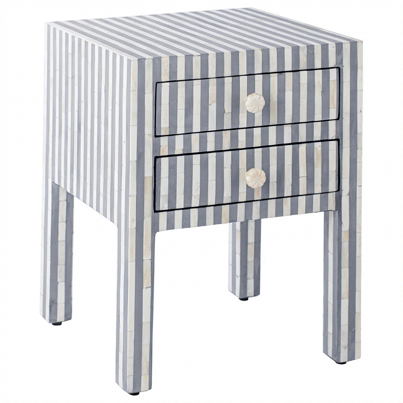  Indian striped Bone Inlay nightstand     | Loft Concept 