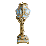 Ваза голубого цвета из фарфора с золотым растительным орнаментом и бронзовыми фигурками женщин Eden Garden porcelain and bronze варинант исполнения - 4 | Loft Concept в Москве