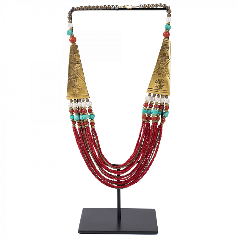    NECKLACE RED AND BRASS     | Loft Concept 