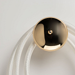 Бра с круглым золотистым основанием и белыми изогнутыми световыми линиями Luke Lampco Tracer Lamp варинант исполнения - 5 | Loft Concept в Москве