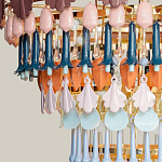 Люстра круглая с декором из разноцветных элементов в виде листьев Changing Seasons варинант исполнения - 5 | Loft Concept в Москве