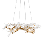 Люстра подвесная с прозрачными стеклянными птичками на ветвях Диаметр 80 см Serip Voa варинант исполнения - 1 | Loft Concept в Москве