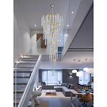 Люстра многоярусная с каркасом из металла и прозрачными подвесками FAIRYTREE Light варинант исполнения - 4 | Loft Concept в Москве