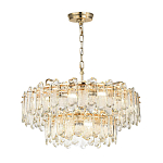 Люстра подвесная двухъярусная с хрустальными овальными подвесками Harmonica варинант исполнения - 2 | Loft Concept в Москве