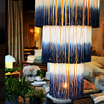 Люстра круглая трехъярусная из бахромы Indigo Gradient Braided Fringe варинант исполнения - 1 | Loft Concept в Москве