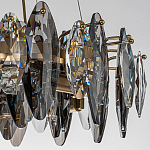 Люстра подвесная круглая с овальными подвесками из стекла дымчатого цвета Harlow Crystal Round варинант исполнения - 4 | Loft Concept в Москве