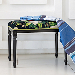 Банкетка из натурального бука черная с изображением птиц и цветов Blooming Birds2 варинант исполнения - 2 | Loft Concept в Москве