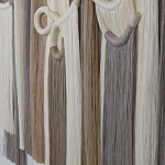 Настенный декор с бахромой белого и бежевого цвета Abstraction I варинант исполнения - 2 | Loft Concept в Москве