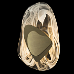 Бра овальное из стекла с золотым элементом Flow Texture  варинант исполнения - 1 | Loft Concept в Москве