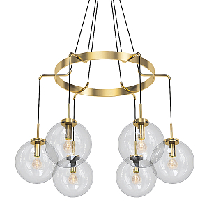 Люстра Ghiaccio Round Chandelier Antique Brass