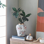 Ваза с нежным цветочным узором в пастельных тонах и крышкой с золотым акцентом Chinoiserie Ceramics варинант исполнения - 6 | Loft Concept в Москве