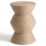 Приставной стол с отделкой из джута Juti D30 см варинант исполнения - 1 | Loft Concept в Москве