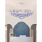 Люстра овальная с синими стеклянными подвесками в форме капель FAIRYTREE Light варинант исполнения - 3 | Loft Concept в Москве