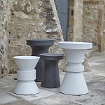 Приставной стол из искусственного камня Chess White варинант исполнения - 4 | Loft Concept в Москве