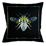 Подушка декоративная пчела сине-зеленый узор Ikat Pattern варинант исполнения - 1 | Loft Concept в Москве