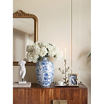 Ваза фарфоровая с узким горлышком и синими цветочными мотивами Independence варинант исполнения - 5 | Loft Concept в Москве