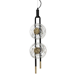 Подвесной светильник с 2-мя прозрачными стеклянными плафонами и золотистыми центральными вставками Virelia  варинант исполнения - 1 | Loft Concept в Москве