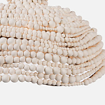 Подвесной светильник в виде купола декорированный белыми деревянными бусинами White Wooden Beads Hanging Lamp варинант исполнения - 3 | Loft Concept в Москве