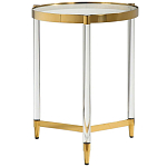 Золотой приставной столик с круглой стеклянной столешницей Weightless Table варинант исполнения - 1 | Loft Concept в Москве