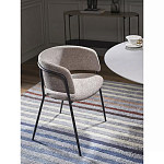 Стул полукруглый с каркасом из металла и мягким сиденьем и спинкой Soft Chenille варинант исполнения - 6 | Loft Concept в Москве