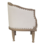 Кресло низкое с мягкой обивкой из льна на 4-х деревянных ножках Emile Armchair beige варинант исполнения - 1 | Loft Concept в Москве