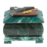 Шкатулка прямоугольная с зеркалом из натурального камня змеевик Stone Casket варинант исполнения - 2 | Loft Concept в Москве