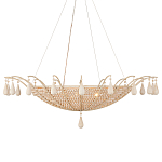 Люстра из деревянных бусин с подвесками в виде капель Wooden Beads варинант исполнения - 5 | Loft Concept в Москве