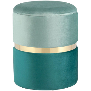 Пуф с ящиком Duo голубой бирюзовый Glossy Velor