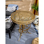 Столик приставной золотистый с орнаментом на столешнице Tanzania варинант исполнения - 5 | Loft Concept в Москве