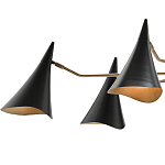 Люстра с 6-ю черными конусообразными плафонами Contrasting Lamps варинант исполнения - 1 | Loft Concept в Москве