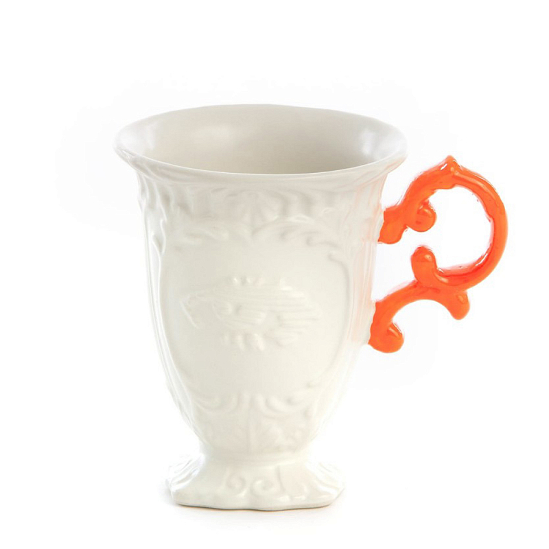 Кружка Seletti I-Mug Orange Белый Оранжевый в Москве | Loft Concept 