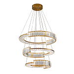 Светодиодная трехъярусная кольцевая люстра из хрусталя и стали с пультом для регулировки света Maude Crystal Light варинант исполнения - 2 | Loft Concept в Москве