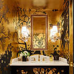 Обои ручная роспись в стиле Арт-деко Rateau Original colourway on Deep Rich Gold gilded paper варинант исполнения - 3 | Loft Concept в Москве