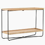 Консоль деревянной столешницей и полкой Wooden Table Top and Shelf варинант исполнения - 7 | Loft Concept в Москве