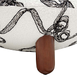 Кресло без подлокотников на деревянных ножках белое с вышивкой Sharp Armchair варинант исполнения - 4 | Loft Concept в Москве