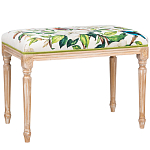 Банкетка из натурального бука золотистая с изображением птиц и цветов Blooming Bird варинант исполнения - 1 | Loft Concept в Москве