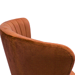 Барный стул со спинкой на 4-х деревянных ножках Оранжевый Велюр Ava Charm варинант исполнения - 2 | Loft Concept в Москве