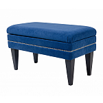 Мягкая банкетка на черных ножках с зоной для хранения Casket Blue варинант исполнения - 2 | Loft Concept в Москве