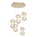 Люстра светодиодная с стеклянными волнообразными плафонами Amphora of Light варинант исполнения - 1 | Loft Concept в Москве