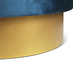 Пуф синий велюр на золотом металлическом основании Golden Belt варинант исполнения - 3 | Loft Concept в Москве