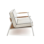 Садовый 2-х местный диван с подлокотниками из тика White варинант исполнения - 3 | Loft Concept в Москве