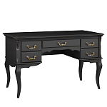 Стол рабочий черный из массива бука с 5-ю ящиками Black Provence варинант исполнения - 1 | Loft Concept в Москве