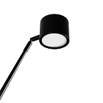 Торшер с изогнутой черной металлической стойкой и цилиндрическим плафоном Davide Groppi варинант исполнения - 4 | Loft Concept в Москве